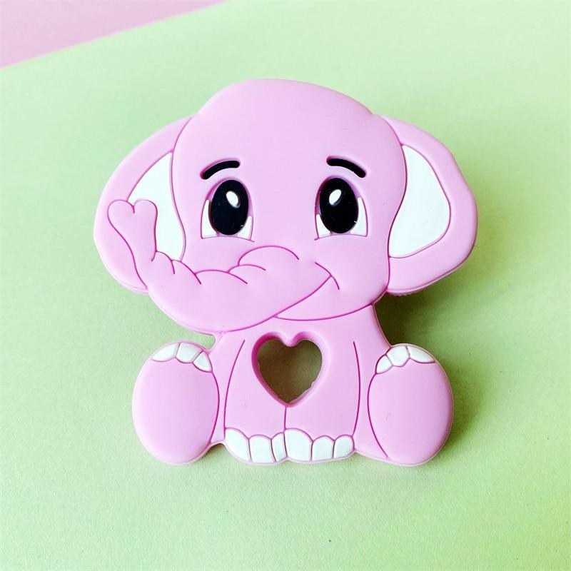 Cartoons Silicone Teether Mini Elephant  Animal Rodents Chewable Toys  Products For Parents Baby Boys And Girls Stevvex