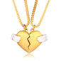 2Pcs Lovers Matching Heart Pendant Couple Magnetic Heart Pendant Necklace Couple Jewelry