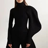 2023 Women's Casual Knitted Sweater Turtleneck with Lantern Sleeves Slimming Design for Autumn Season Front Logo NovaCart