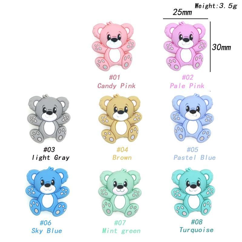 Mini Bear Silicone Beads Baby Dummy Cartoon Pacifier Toy Accessories For Kids And Babies Stevvex