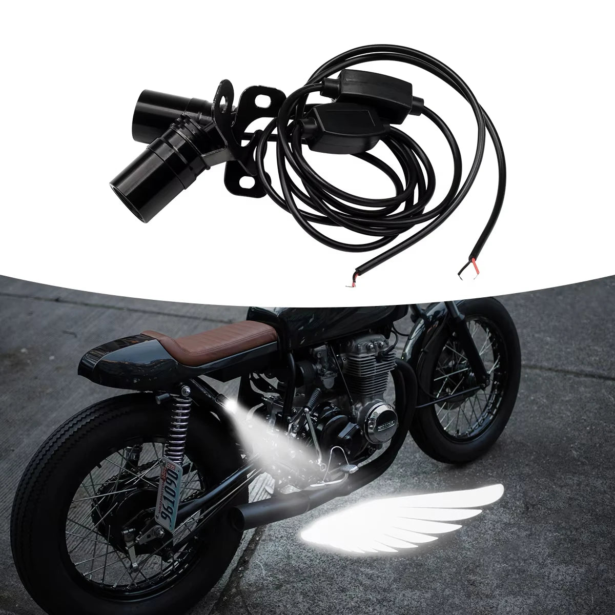 2Pcs Motorcycle Angel Wings Laser Lights 9-36V Universal Modified LED Decorative Welcome Wing Ambient Projection Light NovaCart
