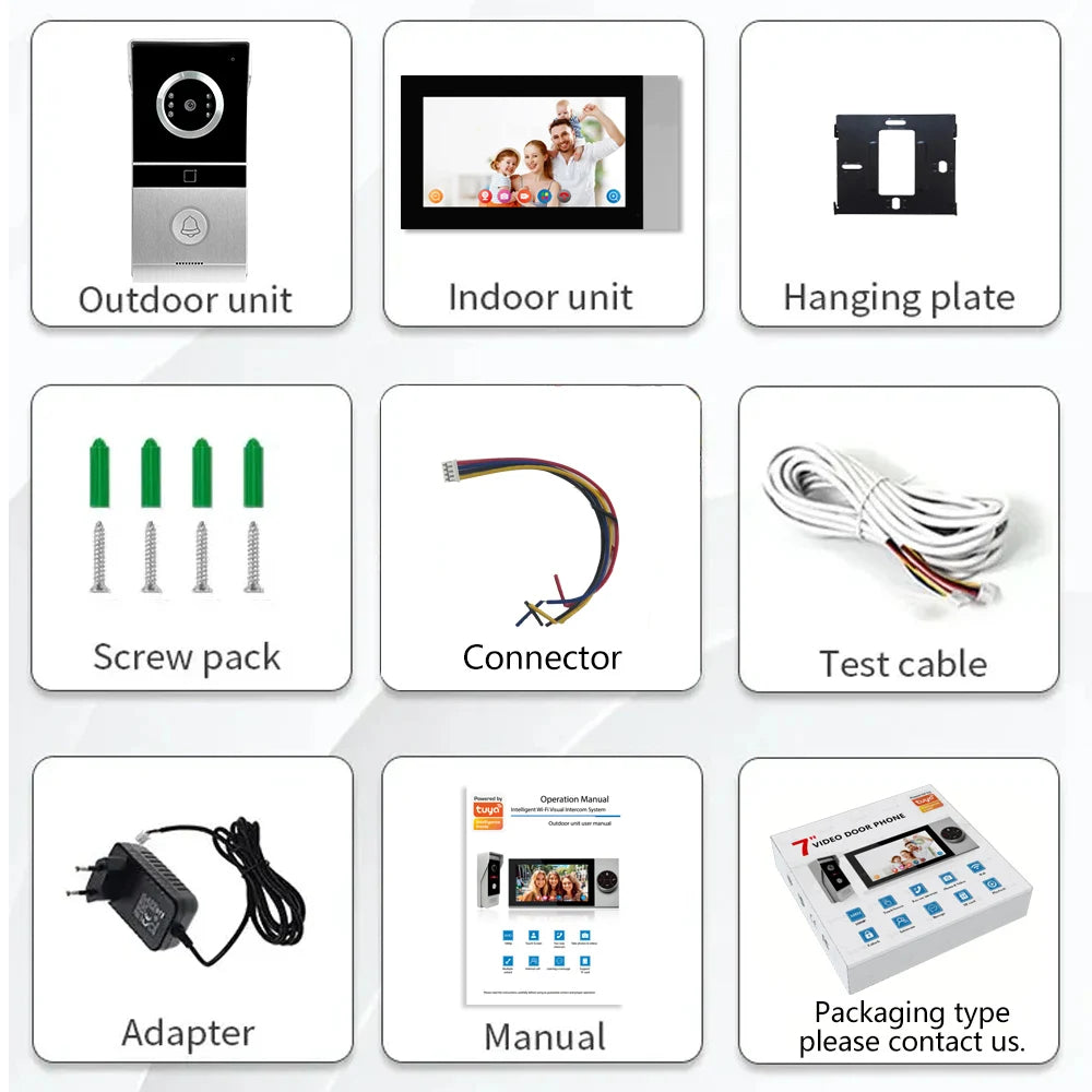 Waterproof Door Call Video Panel 7inch Ahd Screen Doorbell 4 Wire Wired Gate Intercom Systems With Camera Tuya Video Intercom NovaCart