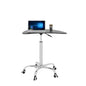 Adjustable Height Black Tempered Glass Office Desk 24.2"-32.7" Range with Lockable Wheels Made in China NovaCart