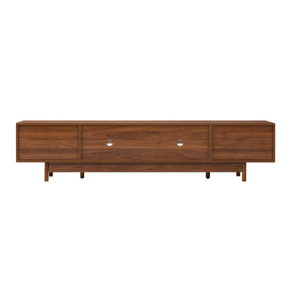 Modern Entertainment Center | 78" TV Stand for 85" TVs | 2 Drawers | Solid Wood Legs | Cable Management NovaCart