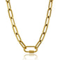 Gold Color Big Carabiner Lock Clasp Chain Link Charm Femme Bracelet for Women Handmade Statement Bracelet Necklace Sets NovaCart