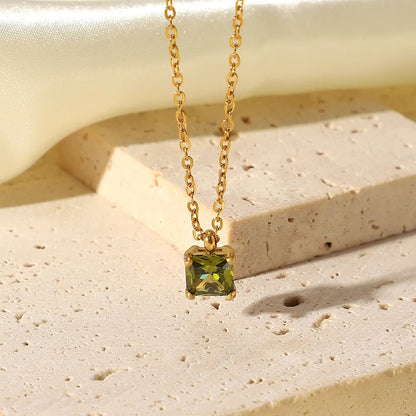 Colorful Cubic Zirconia Pendant Necklace LUNAR VINES
