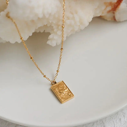 Square Pendant Heart Necklace LUNAR VINES