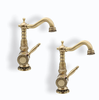 Bangqi Modern Sanitary Hot Cold Water Tap Faucet Wash Basin Mixer Single Handle Basin Faucet CLASSIC ISO Ceramic Brushed 2 Holes NovaCart