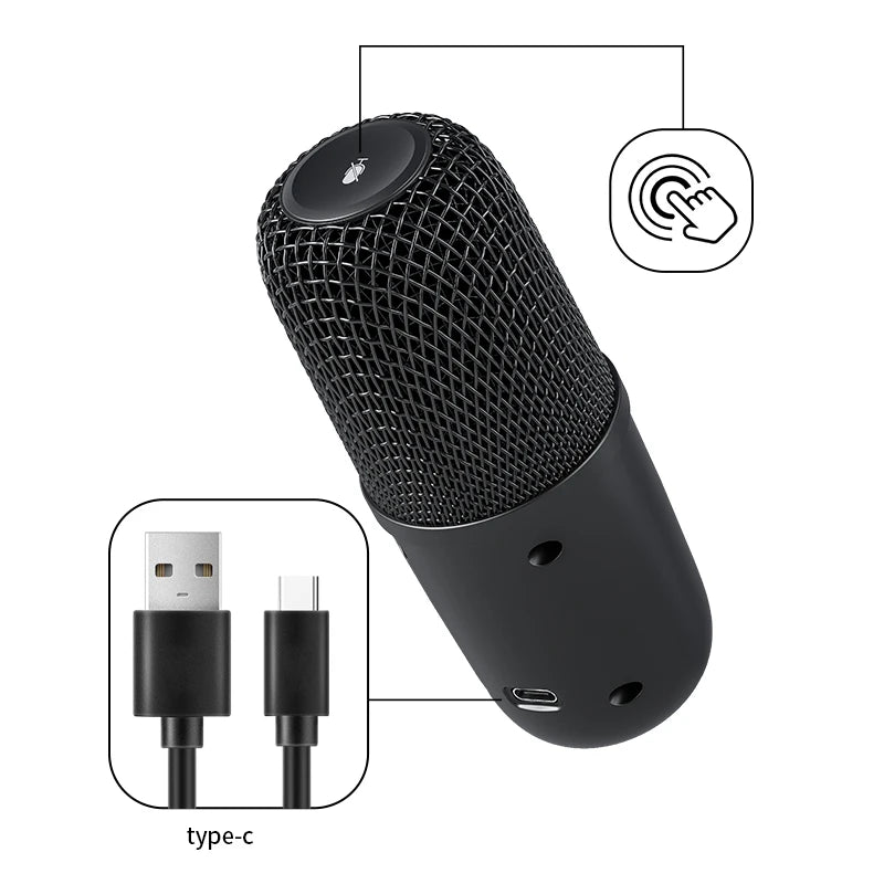 Portable Wired Microphone Gaming Podcast Condenser Microphone Plug and Play Tap-to Mute Sensor Microphones NovaCart