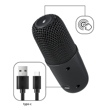 Portable Wired Microphone Gaming Podcast Condenser Microphone Plug and Play Tap-to Mute Sensor Microphones NovaCart