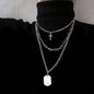 Goth Streetwear Necklaces Grunge Cross Pendants Neck Chain Indie Jewelry