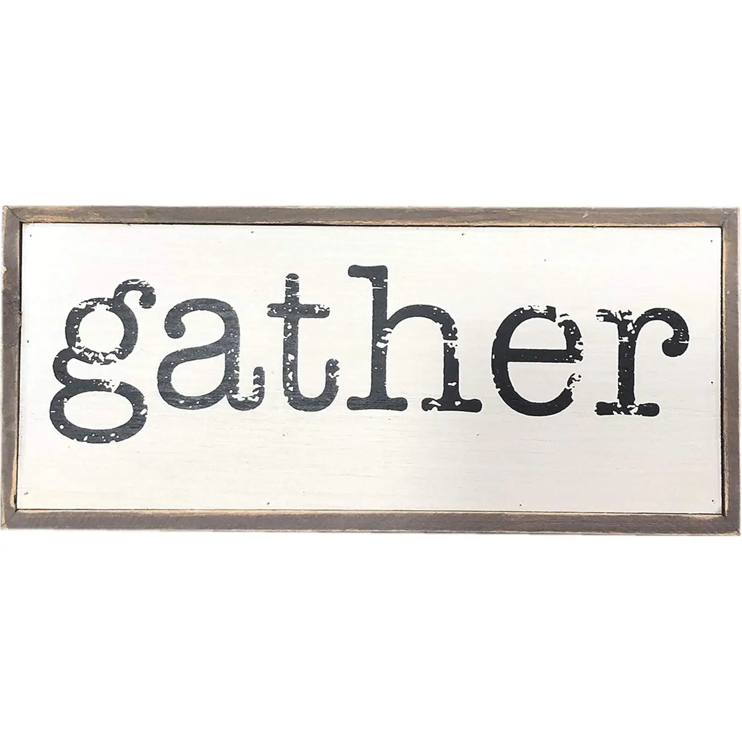 Parisloft Gather Rustic Wood Block Signs for Home Decor, Small Cute Farmhouse Solid Pine Wood Signs Decor NovaCart