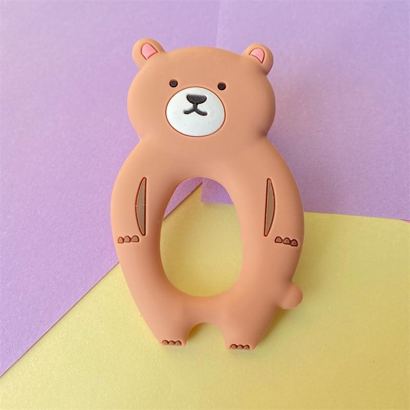 4pcs  Bear Silicone  Teether Baby Teething Toys Chewable  Cartoon Animal Shape Baby Products Nursing Gift Stevvex