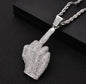 Hip Hop Fierce Shark Inlaid Zircon Pendant Charm Trend Necklace