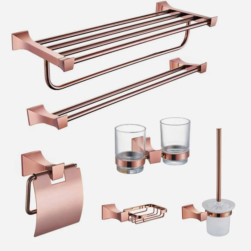 Wall Mount Luxury  Hotel Set Rose Gold Bathroom Accessories NovaCart