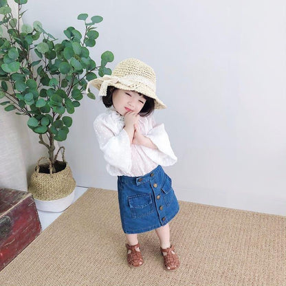 Handmade Modern Elegant Lady Baby Girls Breathable Lace Cap With Bow Great For Beach Sun Stevvex