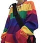 Rainbow Striped Women T Shirts Harajuku Fashion Tops Long Sleeves Oversize Tshirt O-Neck