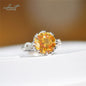 Silver 925 Original 5 Carat Excellent Cut Pass Diamond Test Yellow Moissanite Blossom Ring for Women Wedding Gemstone Jewelry NovaCart