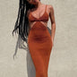 Strap Sexy Backless Maxi Dress Summer Holiday Women Dresses Hollow Out Dress Sundress