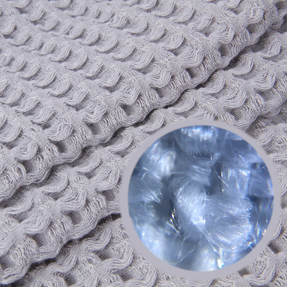 Travel Sustainable Silver Titanium Anti-microbial Waffle Soft Face Towel NovaCart