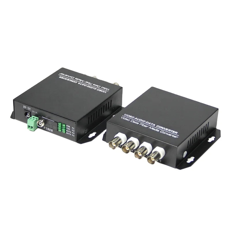 Fiber Optic Video Converter CCTV SM Single Fiber 4 Channel RS485 Return Data NovaCart