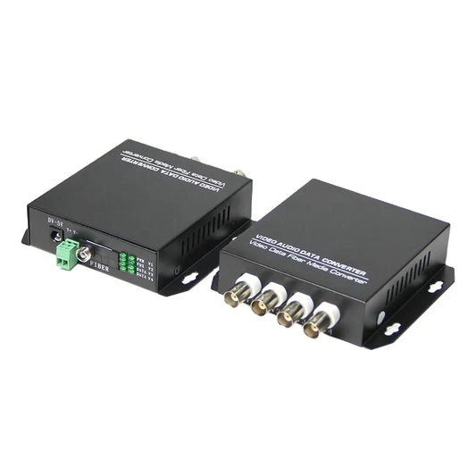 Fiber Optic Video Converter CCTV SM Single Fiber 4 Channel RS485 Return Data NovaCart