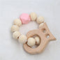 Modern Baby Silicone Wooden  Nursing Bracelets Wood Teether Silicone Beads Teething Wood Rattles Toys for Baby Stevvex