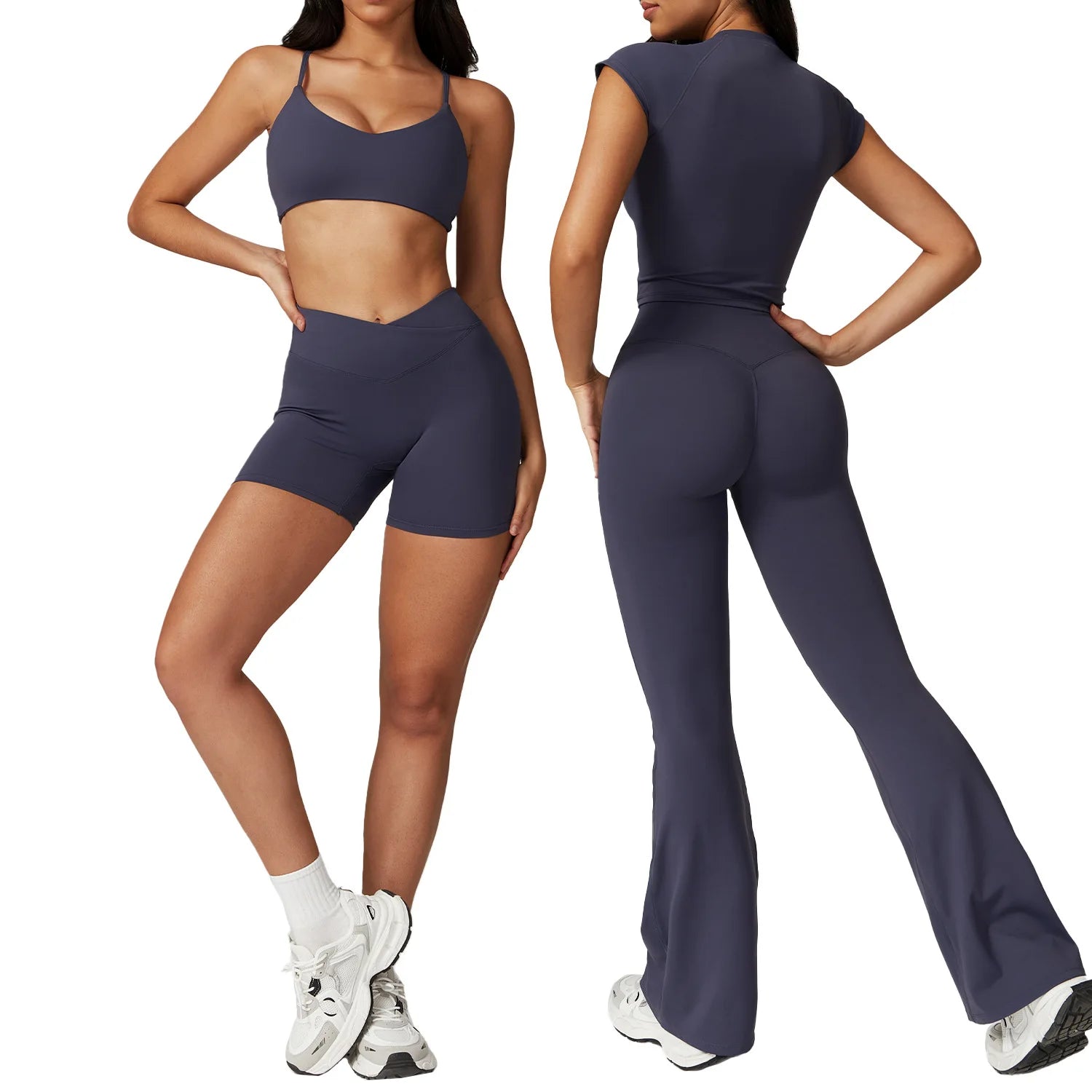 NO MOQ Blank Eco Friendly Flare Recycled Fabric Sustainable Legging Yoga Flared Pants Women NovaCart