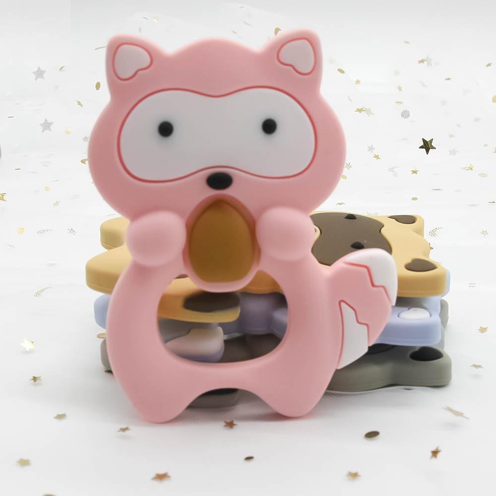 Silicone Raccoon Animal Cartoon Teether  Food Grade Chewable  Teething Toddle Safe For Baby And Perfect Gift For Babies Stevvex