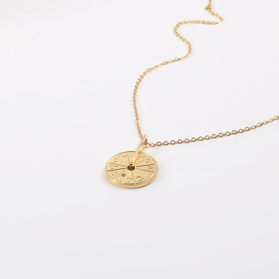 Horoscopes Crystal Inlaid Pendant Necklace LUNAR VINES