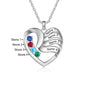 2-5 Names Customized Birthstone Fashion Memorial Heart Necklace