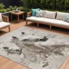 HMS 3' X 5' Horse Area Rug Gray and Silver Indoor and Outdoor Carpet Washable NovaCart