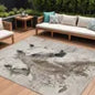 HMS 3' X 5' Horse Area Rug Gray and Silver Indoor and Outdoor Carpet Washable NovaCart