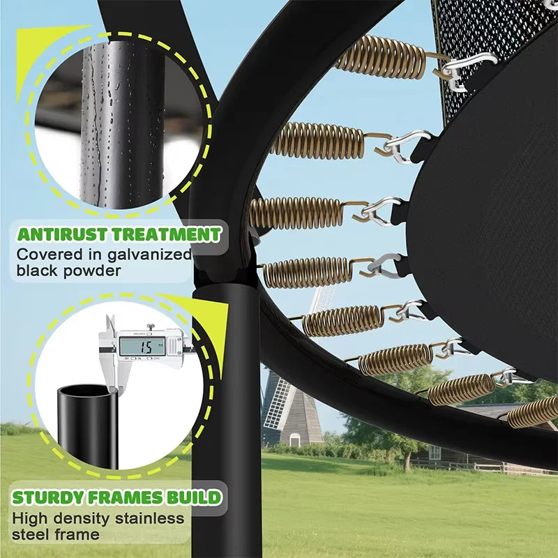 Zoshine Outdoor Jumping Trampoline Curved Pole Garden Trampoline with PVC Spring Cover Large Trampoline in Stock NovaCart