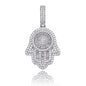 Hand Pendant Necklace With Tennis Chain Cuban chain Gold Silver Color Iced Out Hip Hop Rock Jewelry