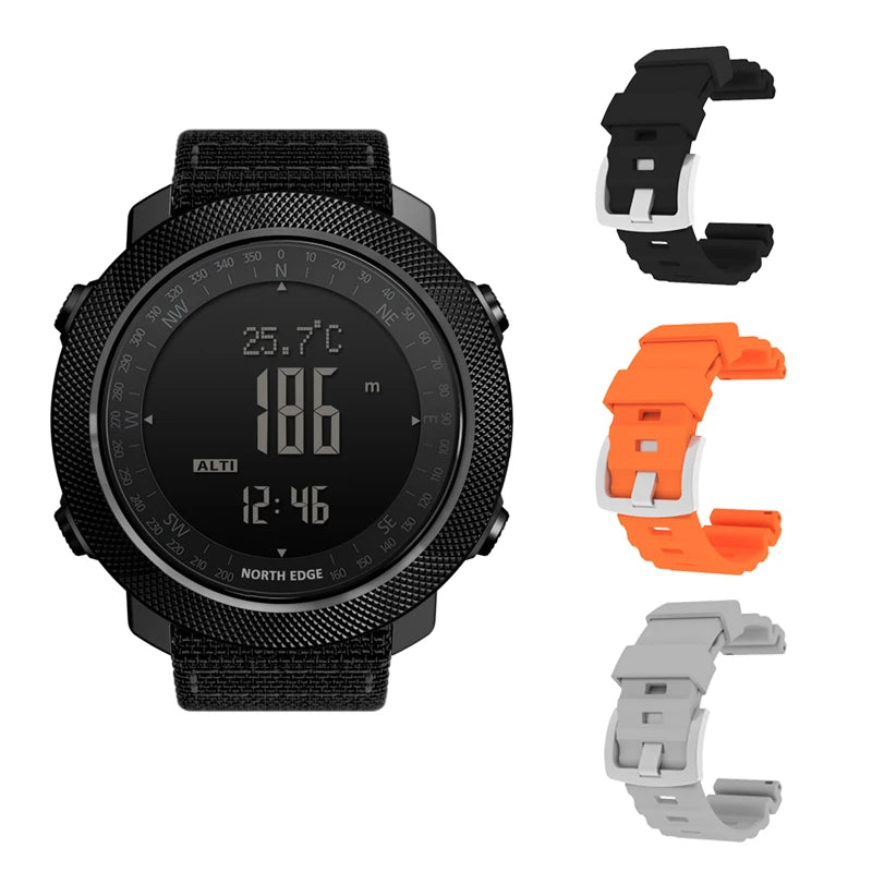 NORTH EDGE Men's sport Digital watch Hours Running Swimming Military Army watches Altimeter Barometer Compass waterproof 50m NovaCart