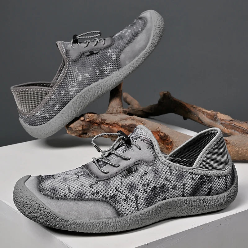 Factory Supply Large Size Feet Genuine Leather Mesh Upper Breathable Hand Made Sewing Men Cool Summer Shoes Sandals NovaCart