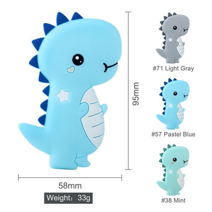 Dinosaur Baby Teether  Animal Silicone Beads Chew Charms Food Grade Silicone Teether Bead Toy Gift For Baby and Kids Stevvex