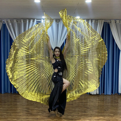Transparent Golden Dance Props Table Performance Oriental Dance Indian Big Edition Belly Dance Golden Wings NovaCart