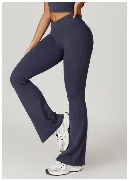 NO MOQ Blank Eco Friendly Flare Recycled Fabric Sustainable Legging Yoga Flared Pants Women NovaCart