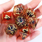 MINI PLANET DND Dice Set Purple Dragon Eye Liquid Core Dice RPG Dungeons&Dragons Wholesale Custom Handmade Polyhedral Resin Dice NovaCart