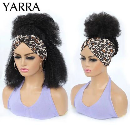 Afro Kinky Curly Headband Wig Human Hair Brazilian Curly Remy Afro Kinky Headband Wig For Black Women Machine Made No Glue Yarra NovaCart