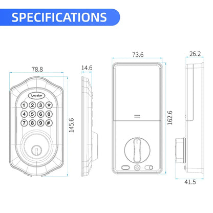 American Standard High Security Digital Smart Lock Self-Locking Keyless Entry Electric Keypad Front Door Deadbolt Cloud Data NovaCart