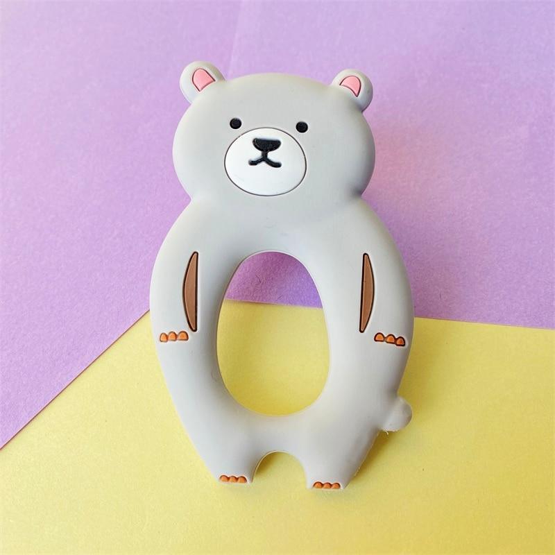 4pcs  Bear Silicone  Teether Baby Teething Toys Chewable  Cartoon Animal Shape Baby Products Nursing Gift Stevvex