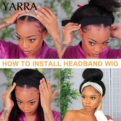 Afro Kinky Curly Human Hair Headband Wig For Black Women 180% Density Brazilian Remy Full Machine Made 100% Human Hair YARRA NovaCart