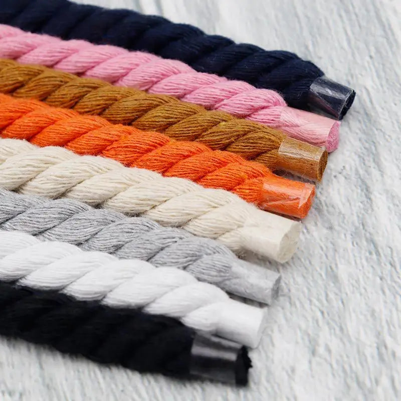 Hotsale Extra Thick Cotton Rope Shoelaces 8mm Twisted Rope Shoe Laces for AJ Sneakers NovaCart