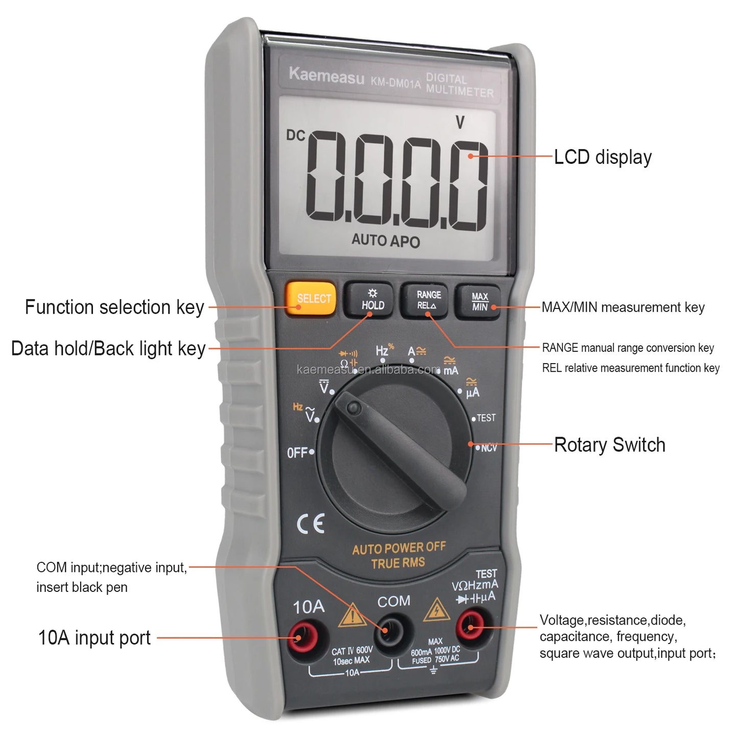 OEM ODM Anti-Burn Multitester DC/AC NCV Measure Square-wave Output True-rms Auto Range Digital Multimeters NovaCart
