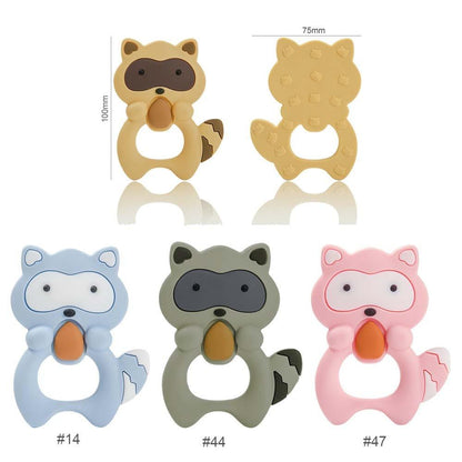 Silicone Raccoon Animal Cartoon Teether  Food Grade Chewable  Teething Toddle Safe For Baby And Perfect Gift For Babies Stevvex