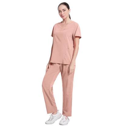 Fashionable Hospital Custom Nurse Uniform Embroidery Logo Colors Short Scrubs Jogger Straight Nurse Uniform Pants Sets NovaCart