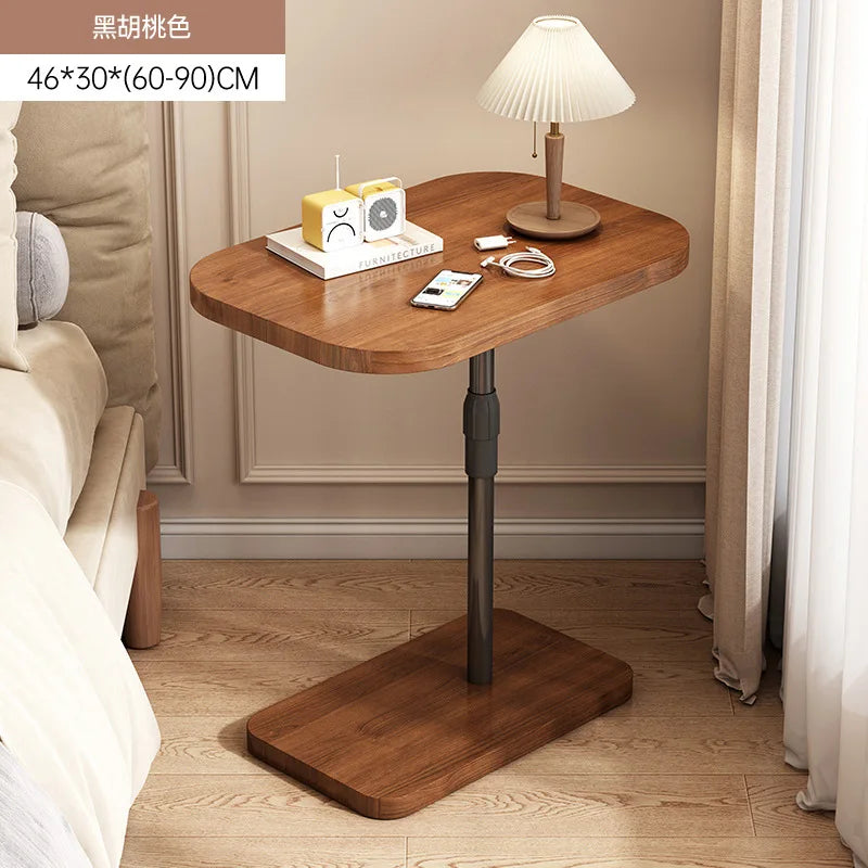 Nordic Wooden Modern Shaped Folding Coffee Tables for Living Room Apartment Bed Adjustable Height Side Table Wood Home NovaCart